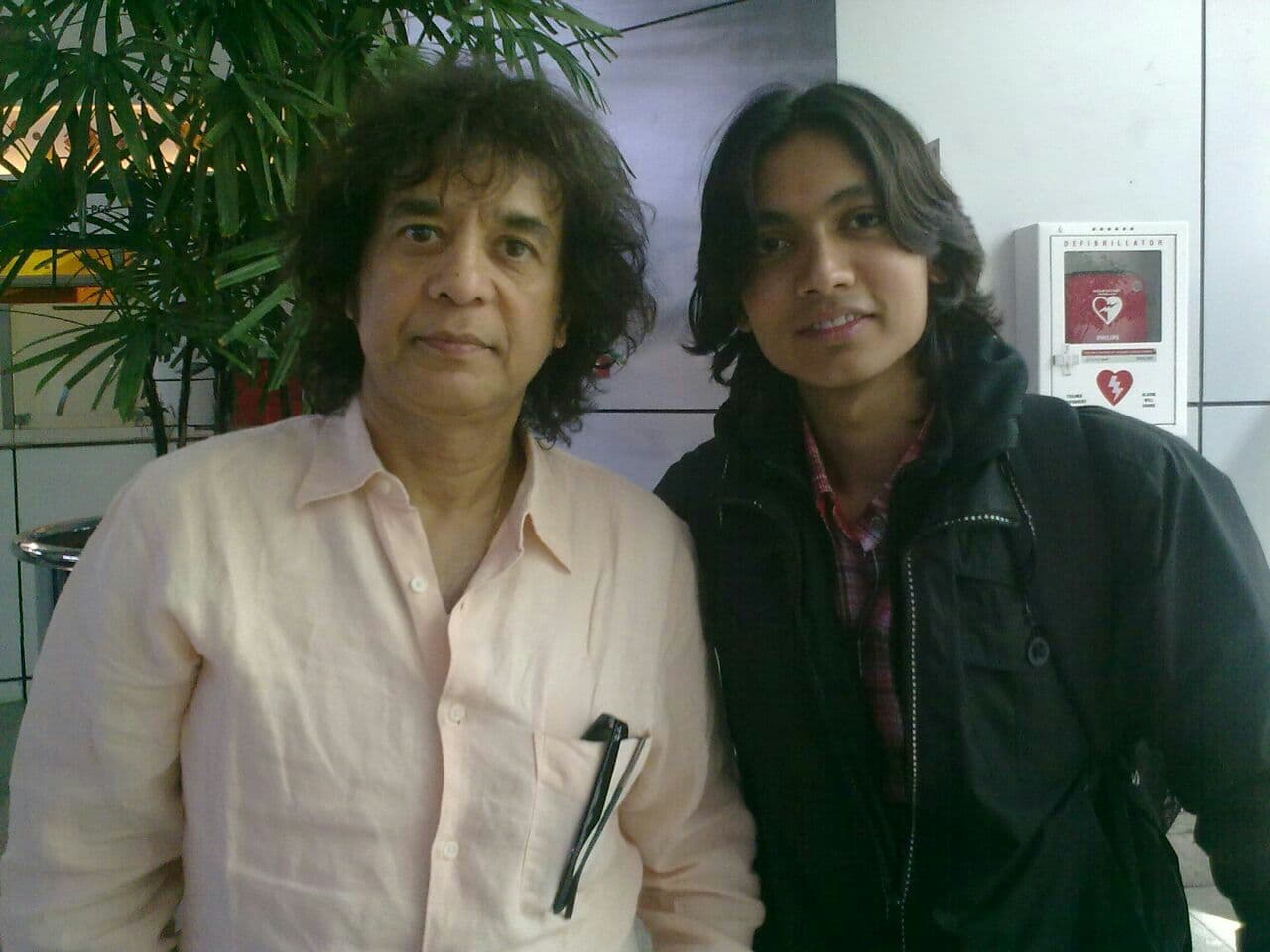 Mrugesh Shukla with tabla legend Ustad Zakir Hussain